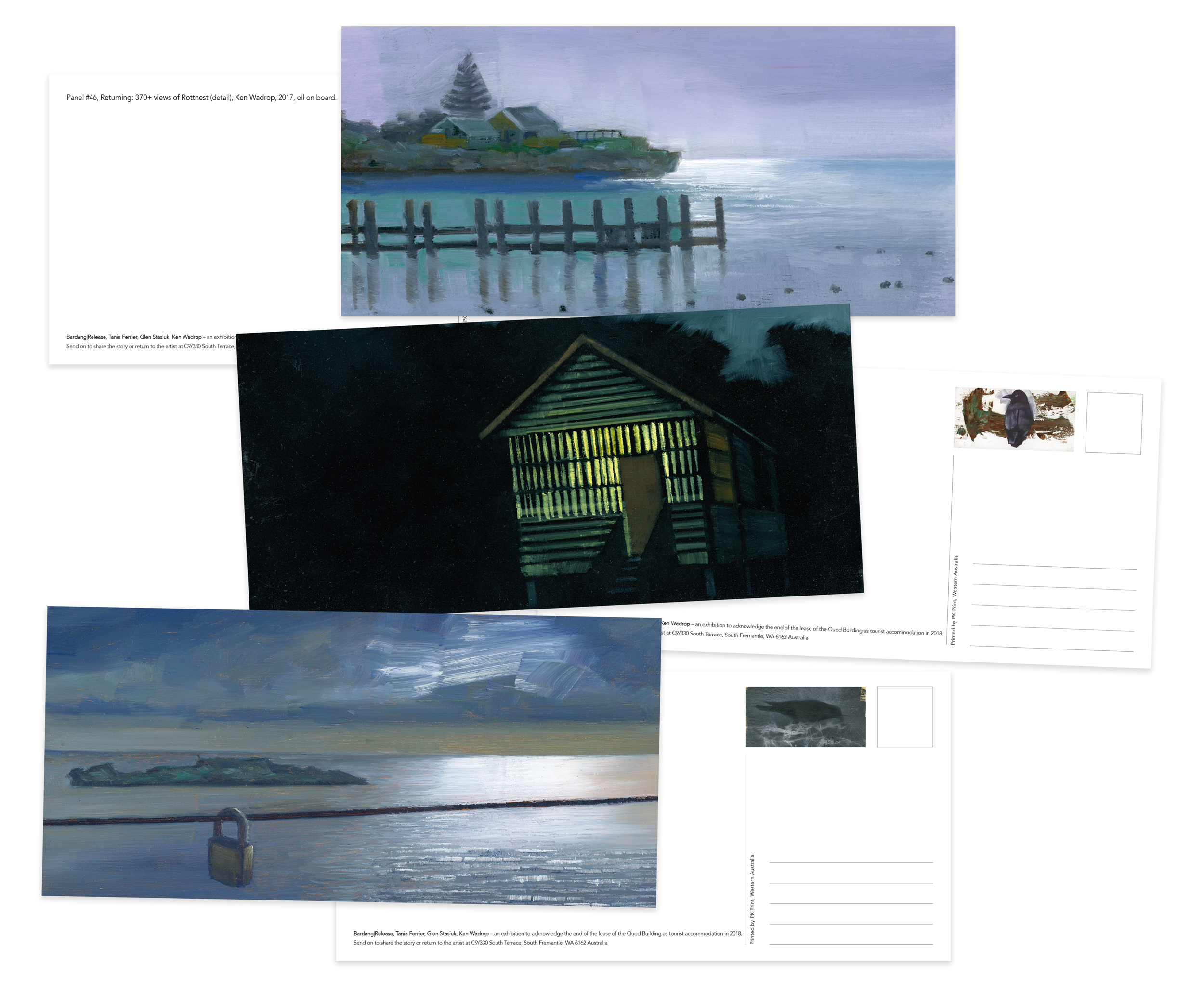 Bardang-Release-series of postcards with images of individual panels from 'Returning' Ken Wadrop.