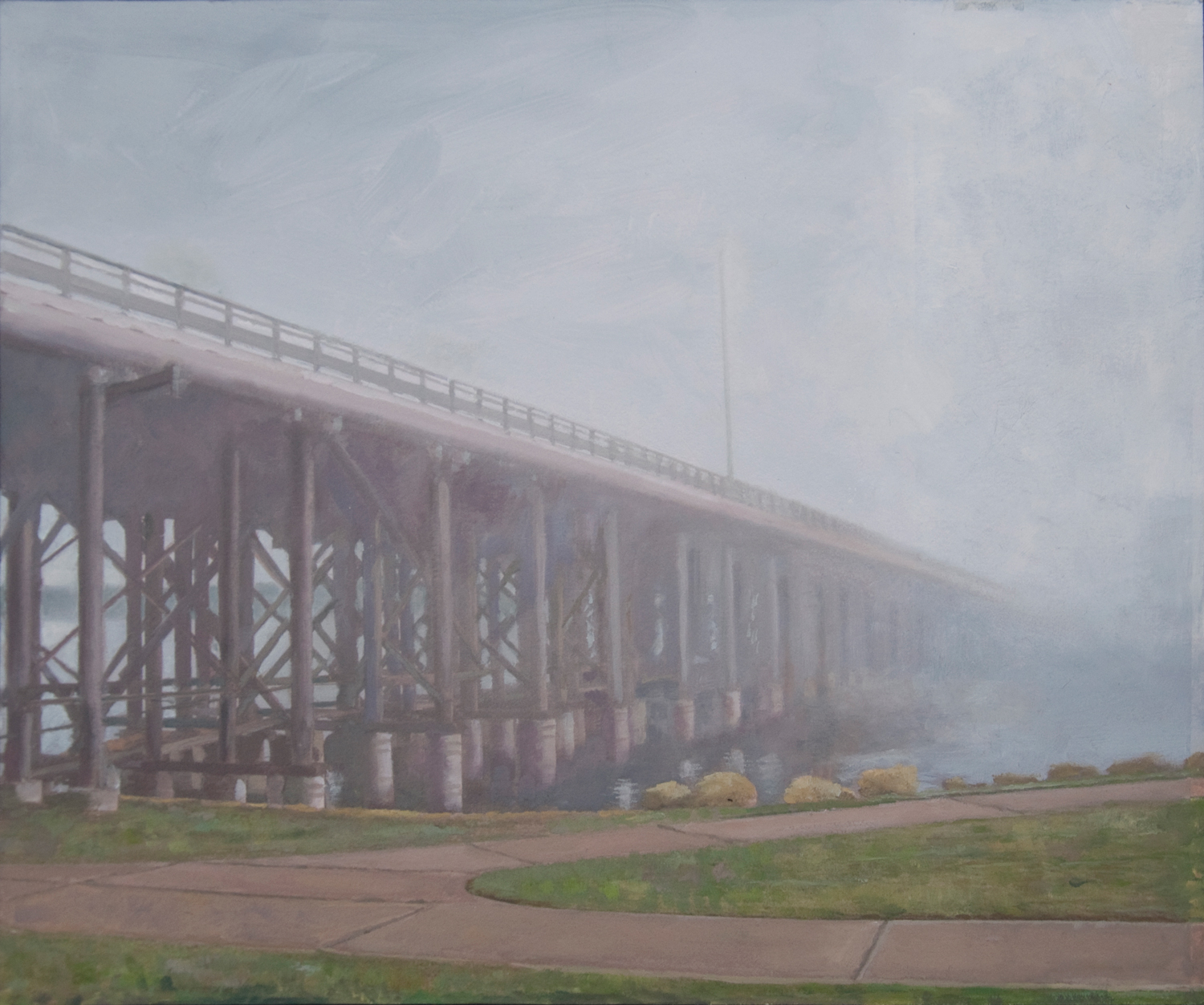 Ken Wadrop #73. Mist Fremantle traffic bridge II
